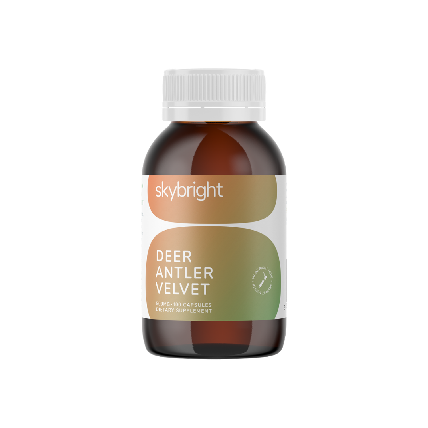 A supplement container of Deer Antler Velvet 500mg by Skybright