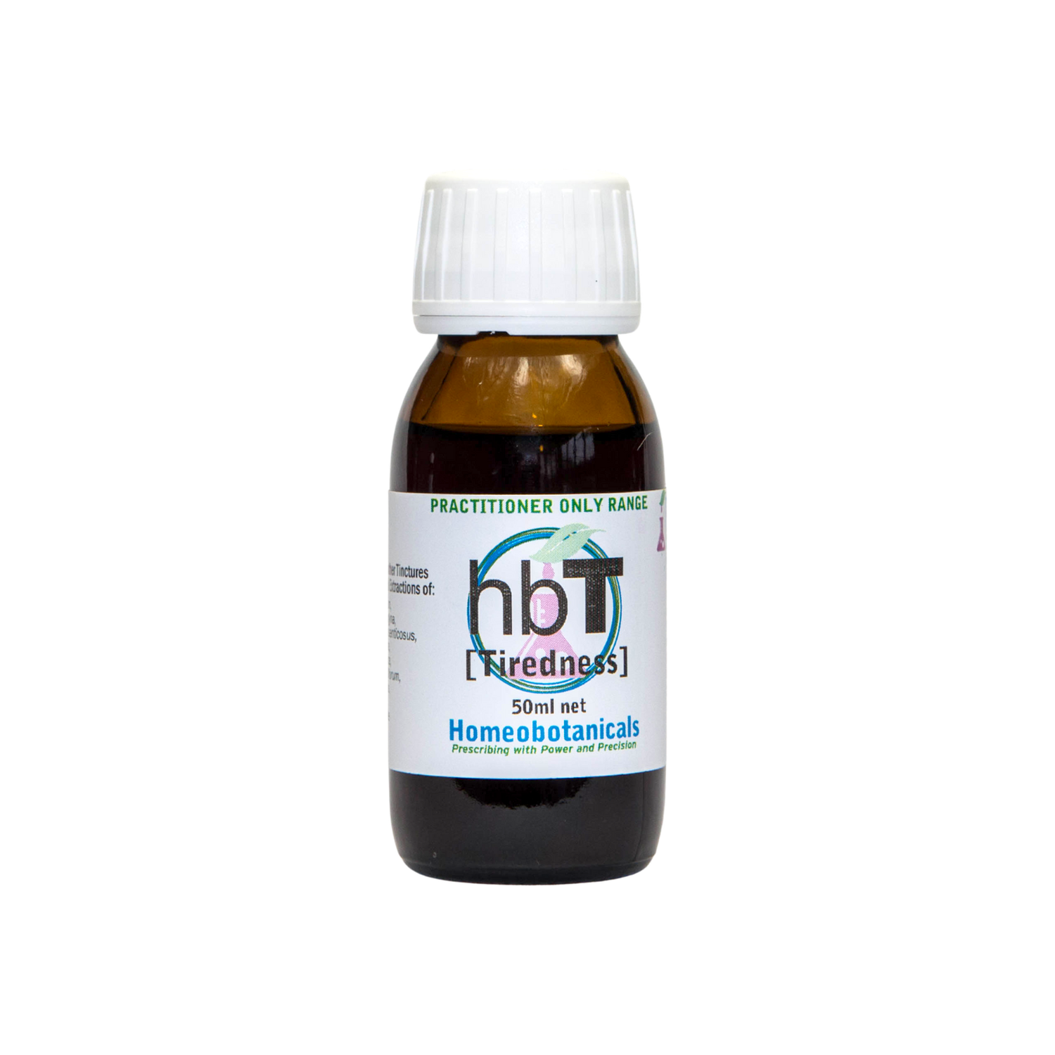 A supplement container of hbT (Tiredness & Hypotension) 50ml by Homeobotanicals