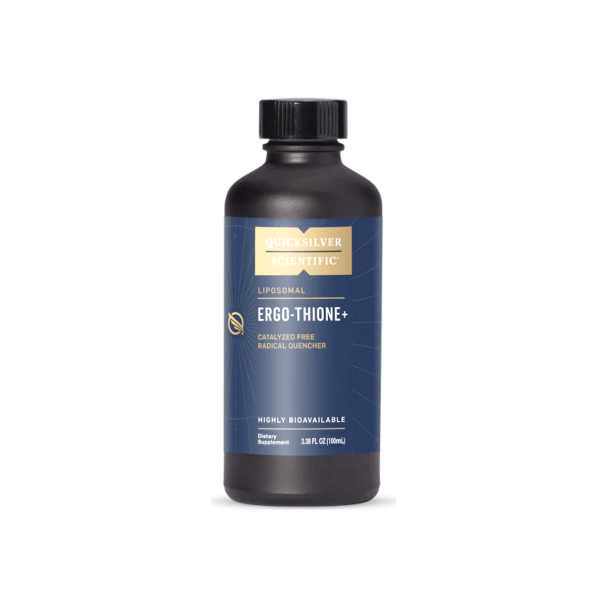 A supplement container of Ergo-Thione+ 100ml by Quicksilver Scientific