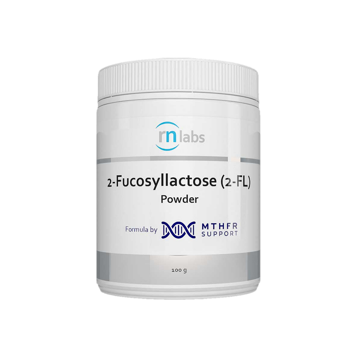 A supplement container of 2-Fucosyllactose (2-FL) Powder 100g by RN Labs