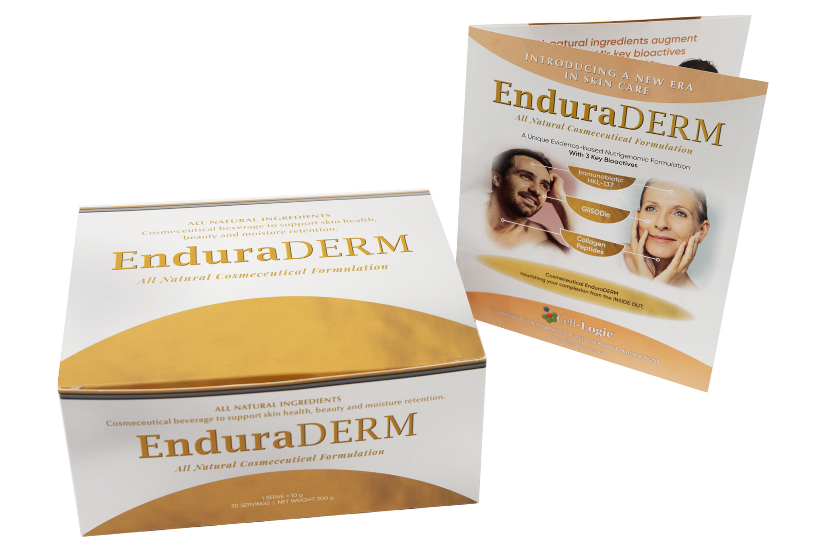A supplement container of EnduraDERM by Cell Logic