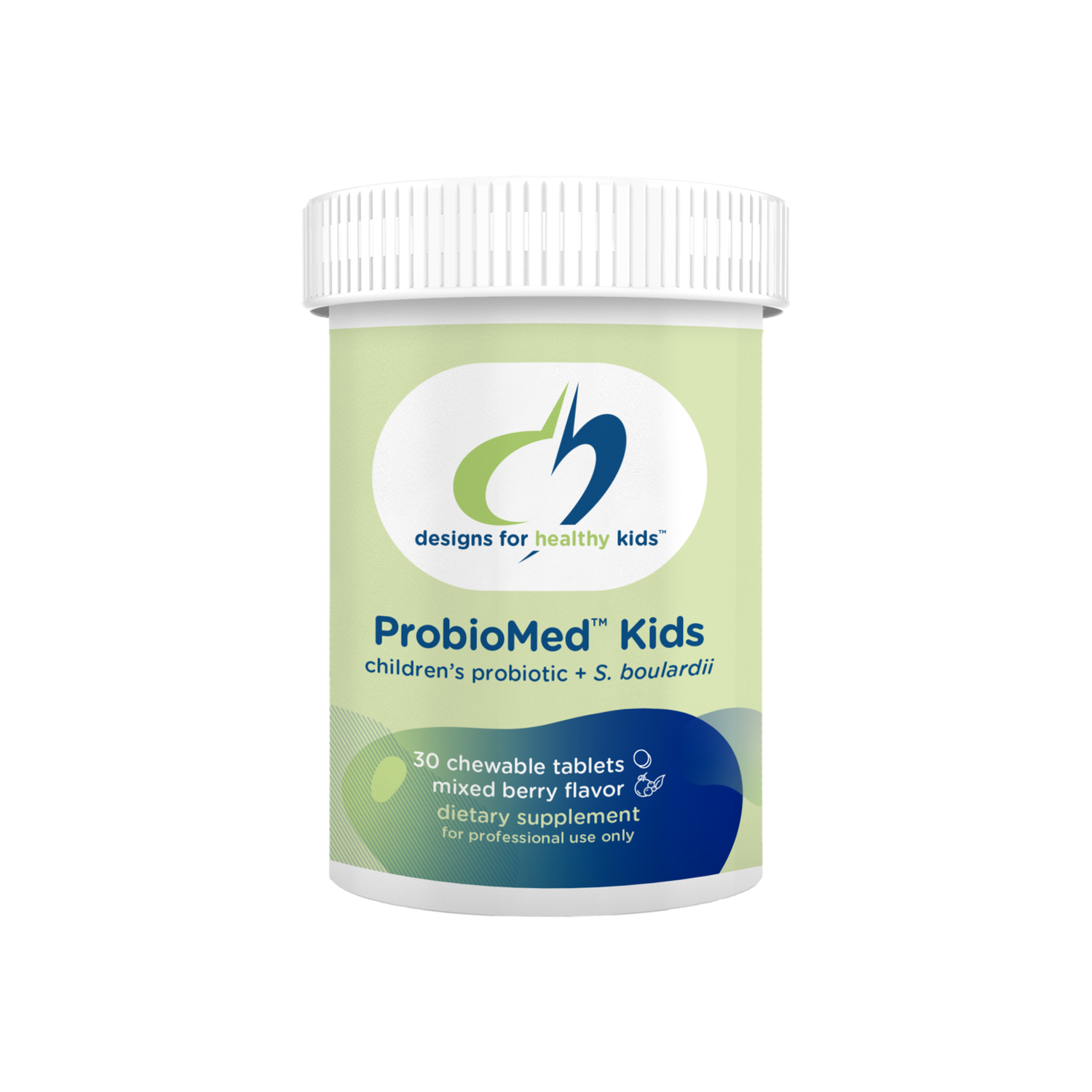 A supplement container of ProbioMed Kids by Designs for Health - USA
