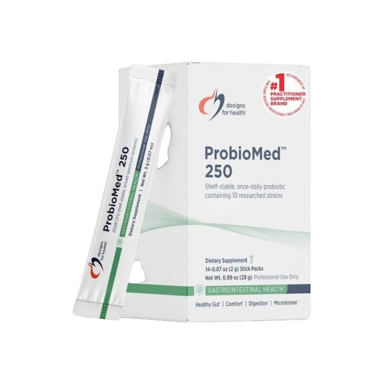 A Supplement box of 14 packets of ProbioMed 250 by Designs for Health 