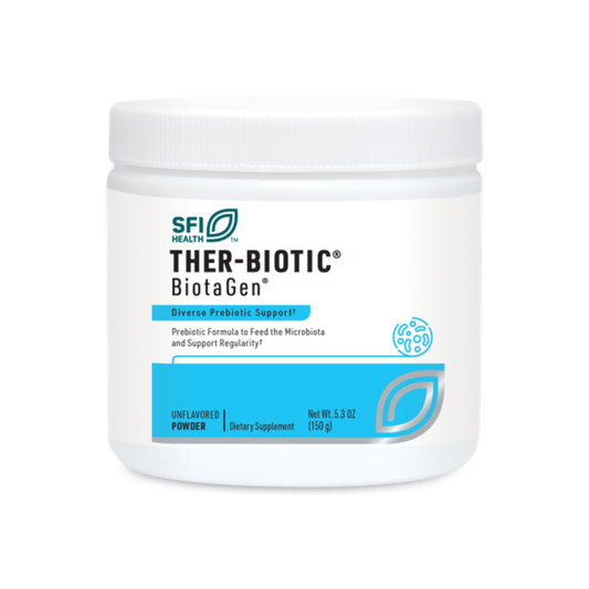 A supplement container of BiotaGen® Powder by SFI Health