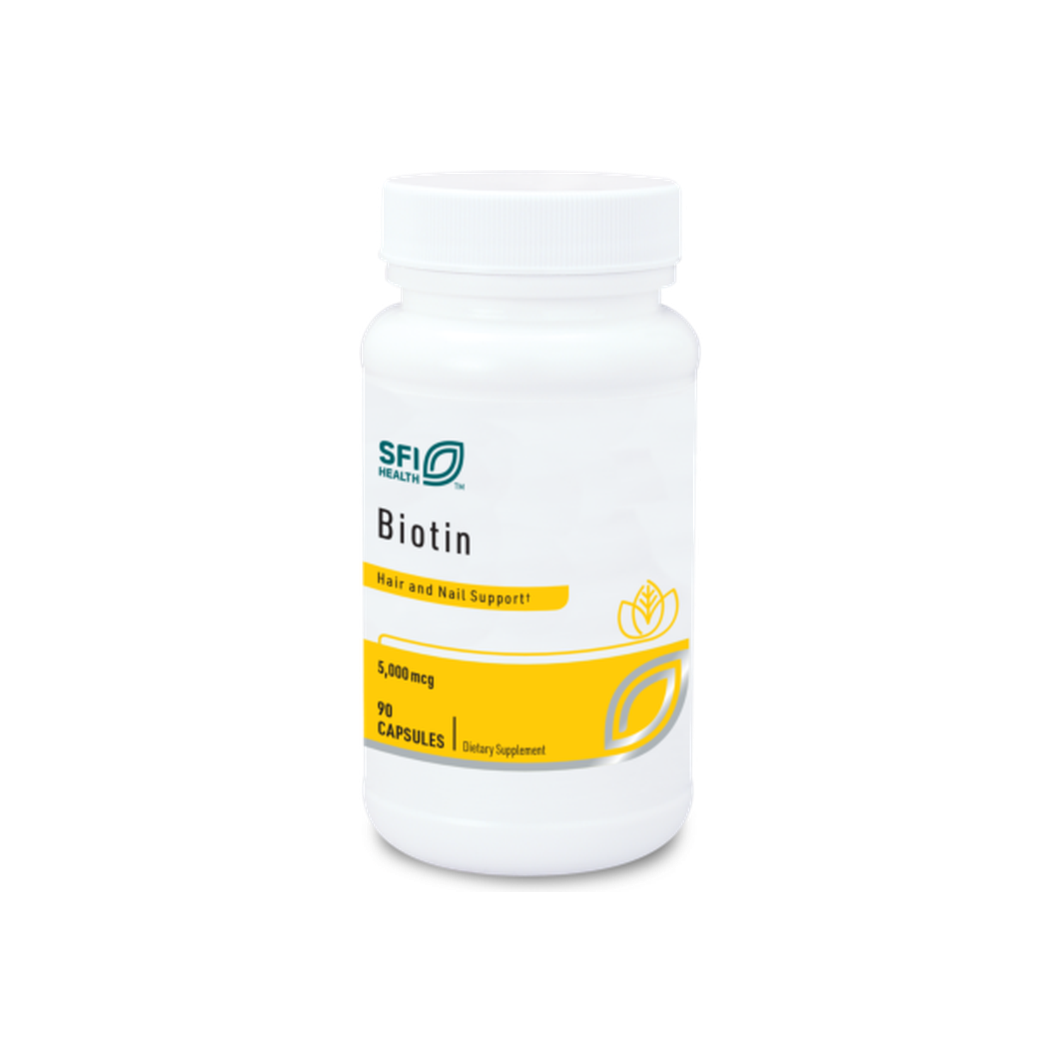 A supplement container of Biotin by SFI Health