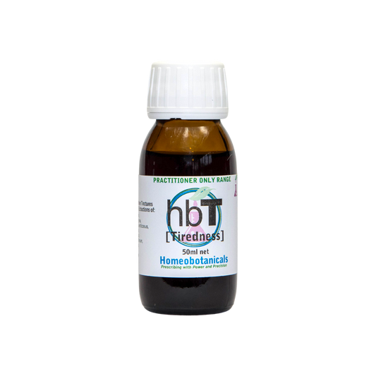 A supplement container of hbT (Tiredness & Hypotension) 50ml by Homeobotanicals