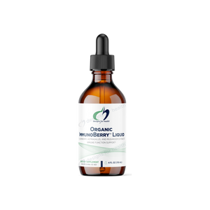A supplement container of Organic ImmunoBerry™ Liquid by Designs for Health - USA