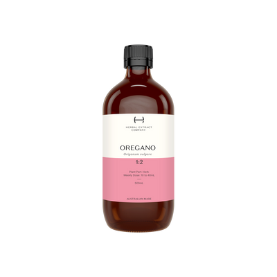 A supplement container of Oregano 1:2 by Herbal Extract Company
