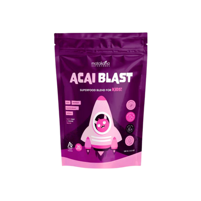A supplement container of Acai Blast by Matakana Superfoods