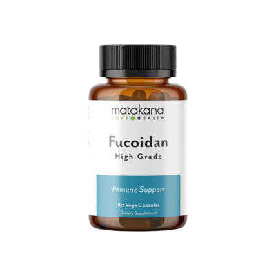 A supplement container of Fucoidan by Matakana Superfoods