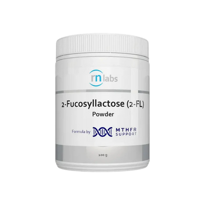 A supplement container of MTHFR (RN Labs) 2-Fucosyllactose by MTHFR Support
