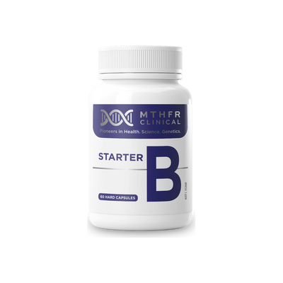 A supplement container of MTHFR (RN Labs) Starter B Caps by MTHFR Support