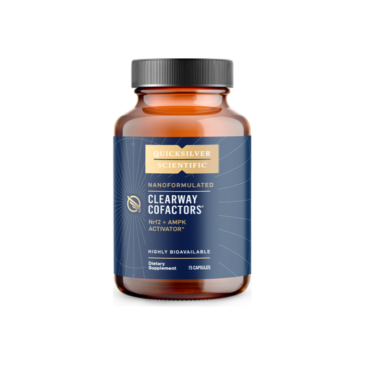 A supplement container of Clear Way Cofactors by Quicksilver