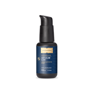 A supplement container of Cat's Claw Elite - nanoemulsion by Quicksilver