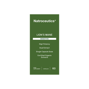 A supplement container of Lions Mane BioActive by Natroceutics