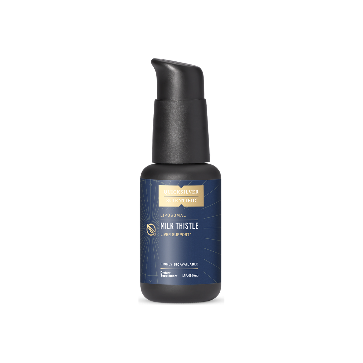 A supplement container of Milk Thistle Nanoemulsified by Quicksilver