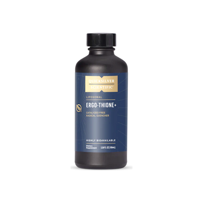 A supplement container of Ergo-Thione+ 100ml by Quicksilver Scientific