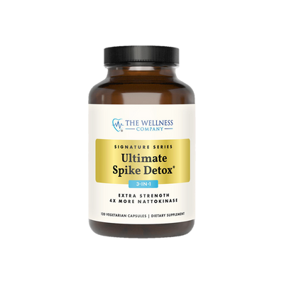 A supplement container of Ultimate Spike Detox 120c by The Wellness Company