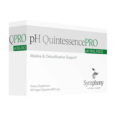 A supplement container of pH QuintessencePRO 120c by Symphony Natural Health Pro