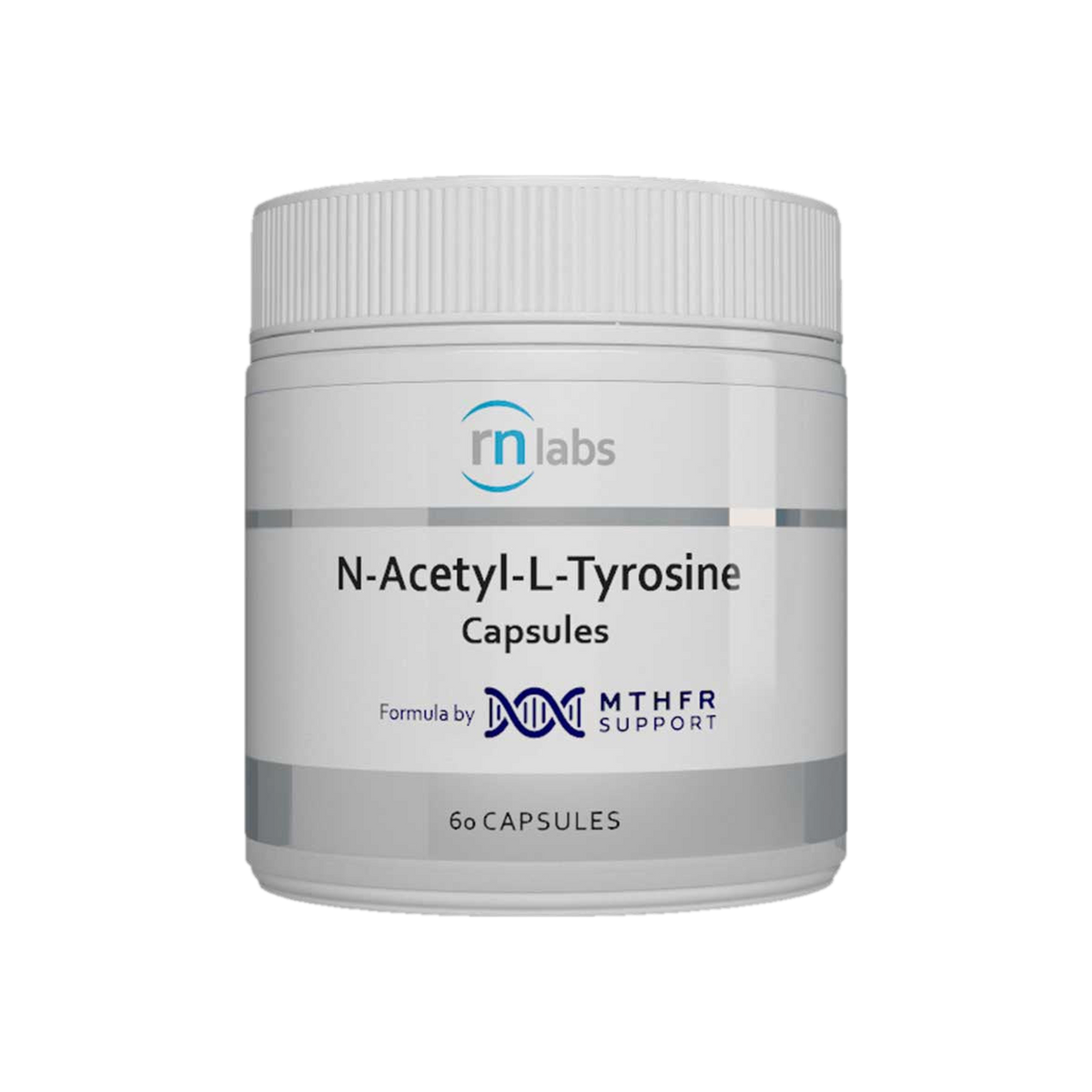 A supplement container of N-Acetyl-L-Tyrosine 60c by RN Labs