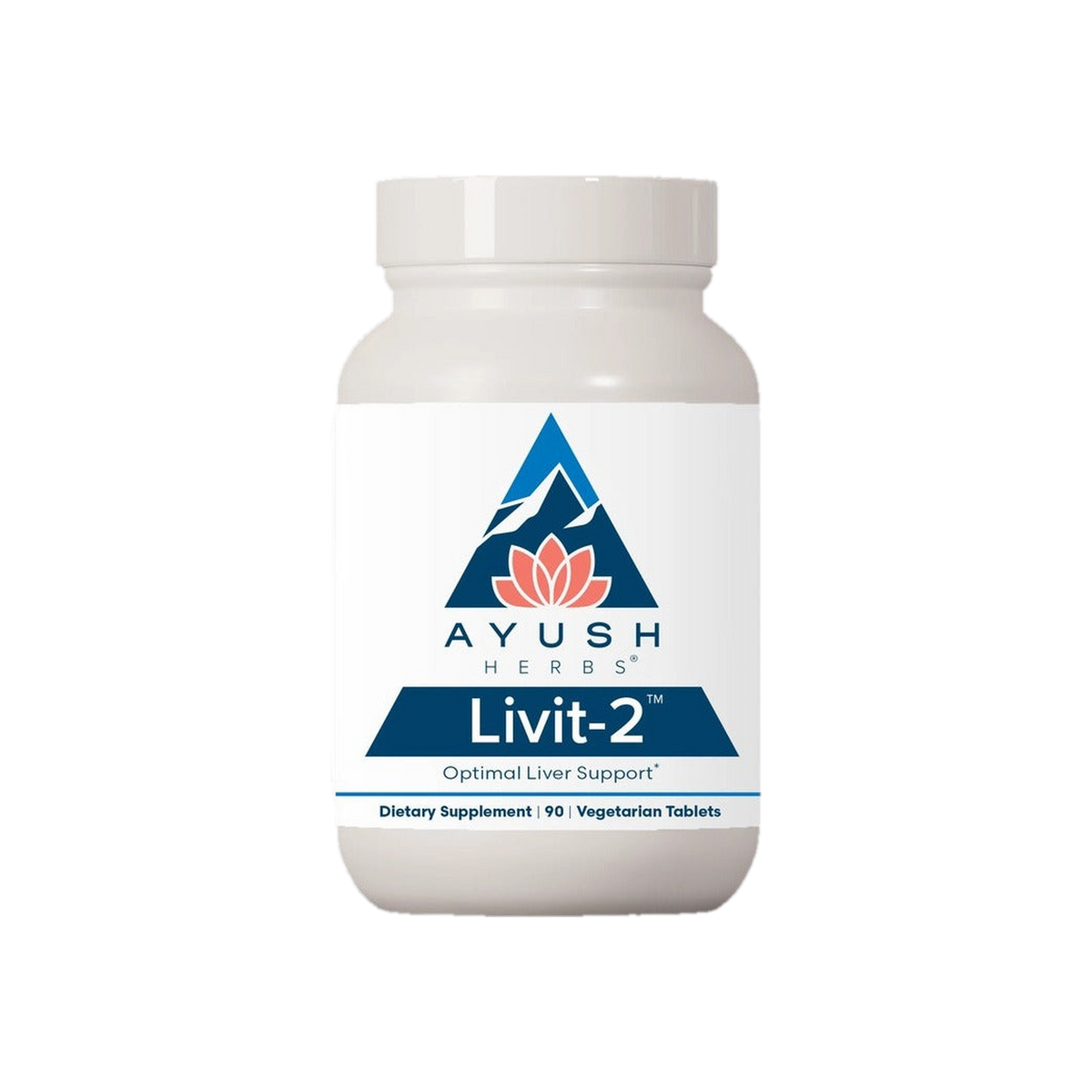 A supplement container of Livit-2 90t by Ayush Herbs