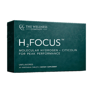A supplement container of H2Focus 30t by The Wellness Company