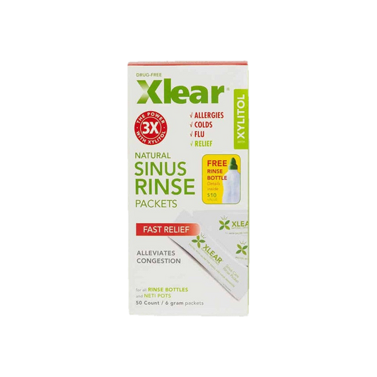 A supplement container of Sinus Rinse Solution Refills 50 packets by Xlear