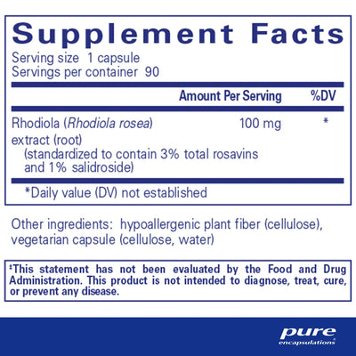 Ingredients: Rhodiola 100mg.