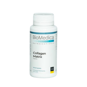 A Supplement container with the name Collagen Matrix by BioMedica