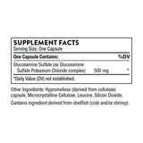 Text describing the Ingredients: Glucosamine Sulfate (as Glucosamine Sulfate Potassium Chloride complex)