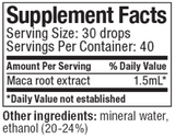Supplement facts for Maca