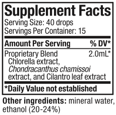 Supplement facts for Algas - Mental Detox