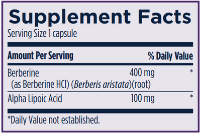 Ingredients:
Berberine, Alpha Lipoic Acid