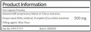 Supplement facts for Salvestrol® Platinum (
