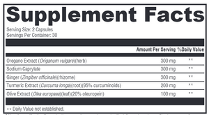 Supplement facts for Candicidal