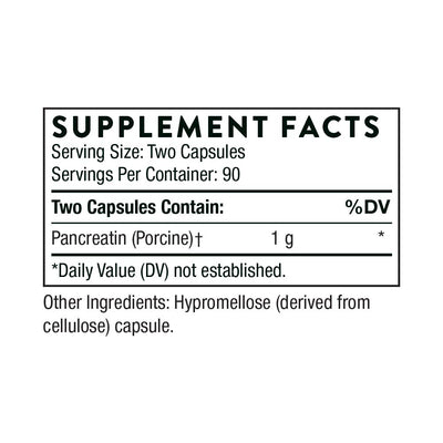 Ingredients including Pancreatin, Porcine.