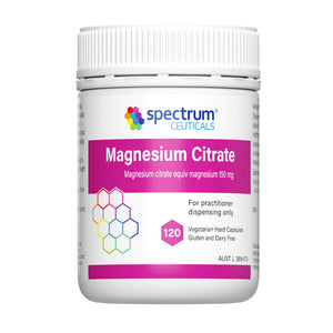 A supplement container of Magnesium Citrate 120c by SpectrumCeuticals