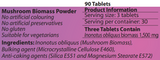 Supplement facts for Chaga-MRL™ 90T listing ingredients including Nonotus Obliquus