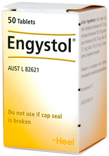 A supplement container of Engystol Tablets 50 by Heel