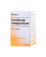 A supplement container of Cerebrum Compostium Tablets 50 by Heel