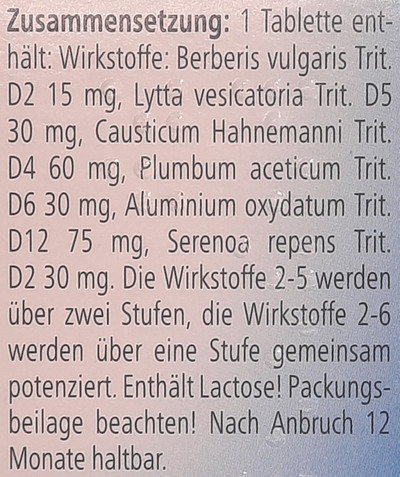Supplement facts for Reneel Tablets 50 listing ingredients including Berberis vulgaris, Saw palmetto (Serenoa repens)