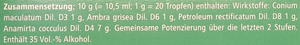 Supplement facts for Vertigoheel Drops
