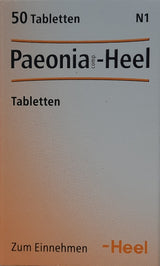 A supplement container of Paeonia Comp Heel Tablets 50 by Heel