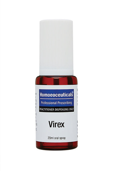 A supplement container of Virex Spray 20ml by BioMedica Homoeoceuticals