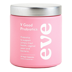 A supplement container of V Good Probiotics by Eve