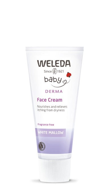 A supplement container of White Mallow Face Cream by Weleda