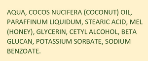 Supplement facts for Ganodex listing ingredients including Beta Glucan, Cetyl Alcohol, Coconut Oil, Glycine, Helichrysum Hydrosol