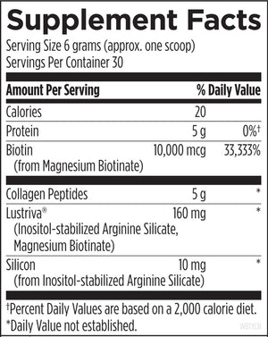 Supplement facts for Whole Beauty Collagen™