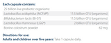 Ingredients: Lactobacillus acidophilus Bifidobacterium lactis, Lactobacillus rhamnosus, Bovine colostrum powder.