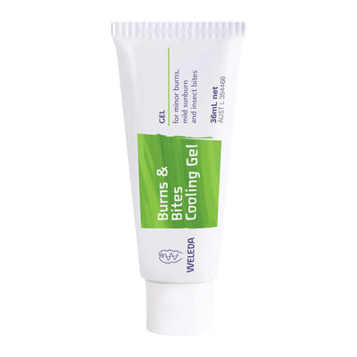 A supplement container of Burns and Bites Cooling Gel by Weleda